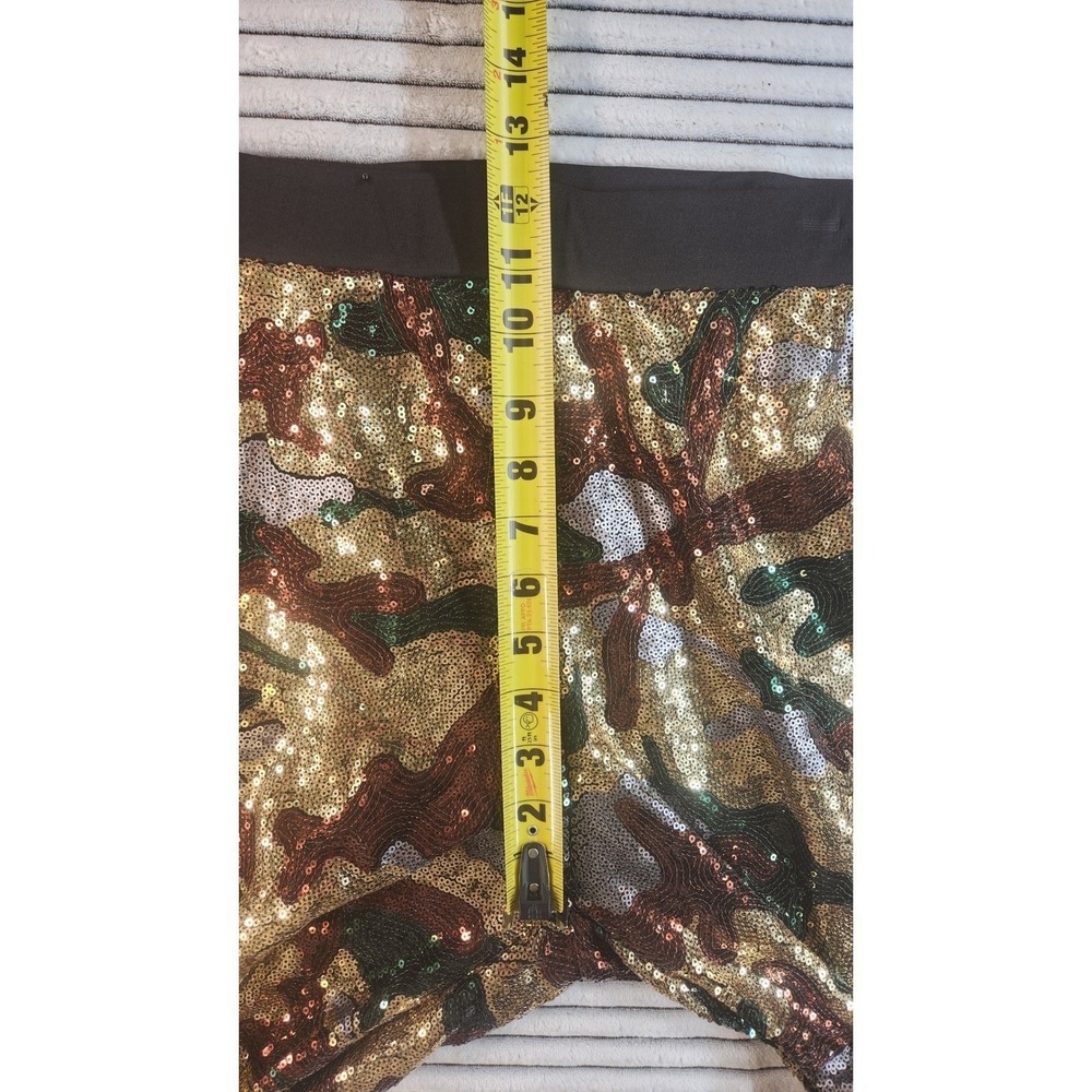 Party Sequin Joggers Camo Fairy Elf SEXY Punk Pants Green y2k 28 29 Christmas - Picture 5 of 8